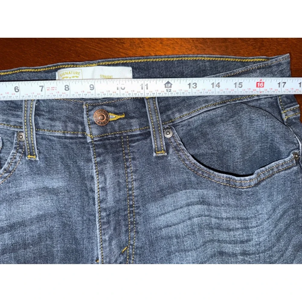 Levi Signature Men Straight Leg Jeans 34x32 Dark Blue Gold Label Incredibly Soft